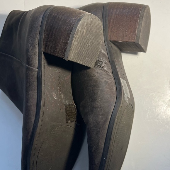 Lucky brand Brown Leather malvelia booties Chelsea Stack Heels Women’s 8M - Picture 9 of 11